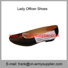 Wholesale Cheap China Black Genuine Leather Sole Lady Officer Shoes