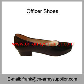 Wholesale Cheap China Black Genuine Leather Sole Lady Officer Shoes