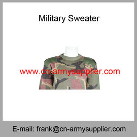 Wholesale Cheap China Military Woodland Camo Wool Acrylic  Police Army Pullover