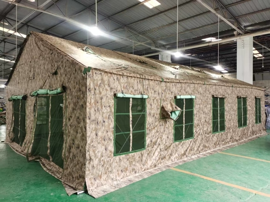 Windproof Military Tent UN Blue and Stainless Steel Poles for Emergency Situations