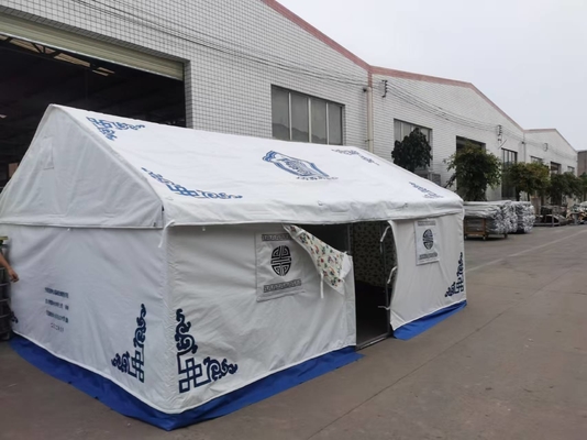 Windproof Military Tent UN Blue and Stainless Steel Poles for Emergency Situations