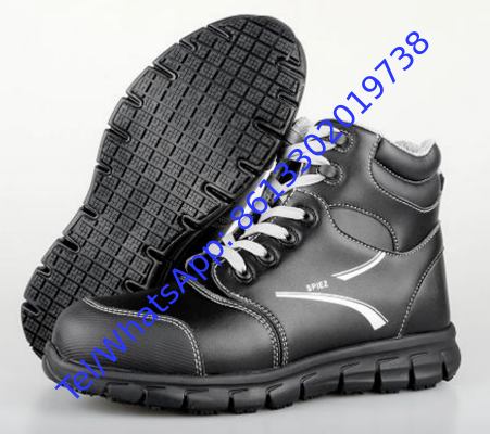 High Slipresistance Safety Shoes Leather Suede Fabric Ideal for Workers Requiring Foot Protection in Slippery Conditions