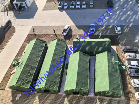Poteaux en acier inoxydable Tente militaire en tissu de toile de coton pour une protection étanche et une durabilité